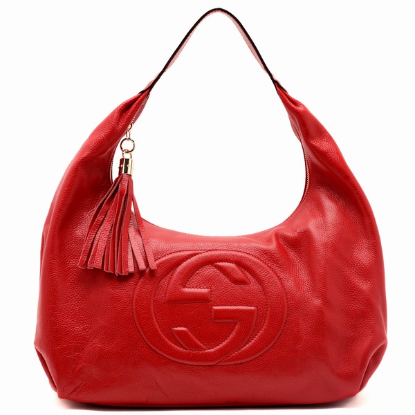 Authentic Gucci Soho Leather Hobo Bag 282304 Red